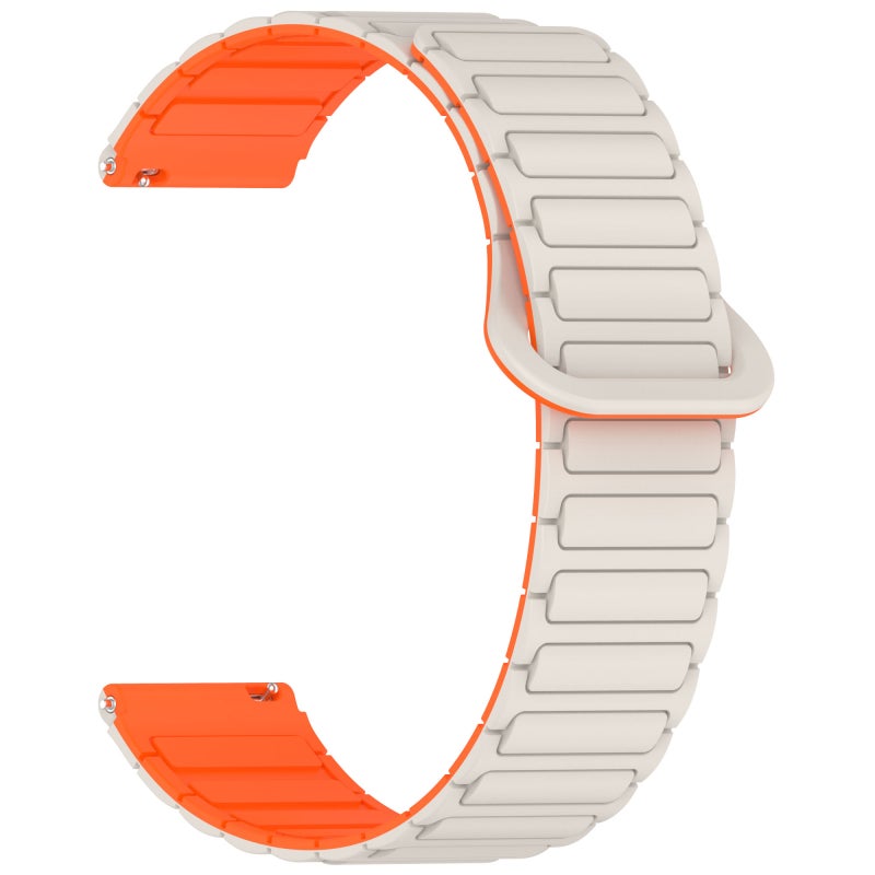 For Huawei Watch Gt 5 Pro 46Mm Two Color Magnetic Buckle Silicone Watch Band(Starlight Orange) - Image 3