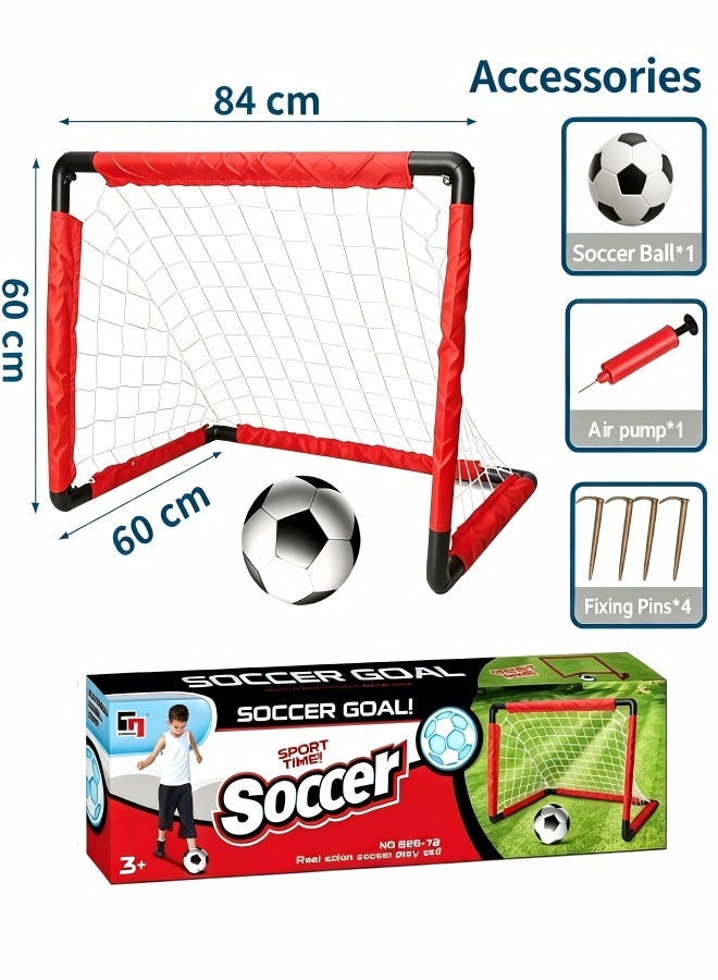 MATVHRUI Children's soccer goal set, indoor soccer goal, outdoor soccer goal, portable foldable soccer training equipment, soccer set suitable for children's and youth matches, sports goods - Image 2