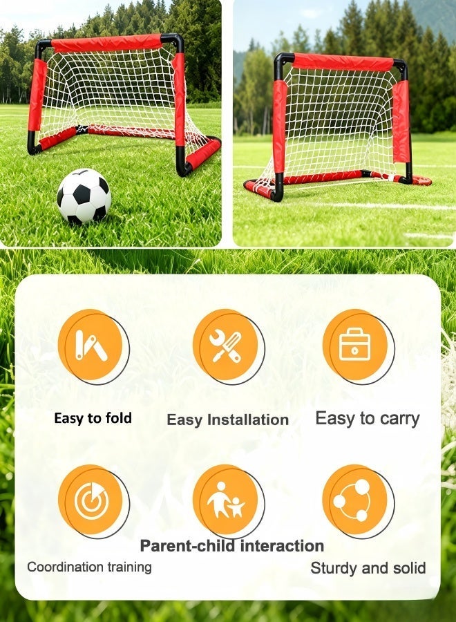 MATVHRUI Children's soccer goal set, indoor soccer goal, outdoor soccer goal, portable foldable soccer training equipment, soccer set suitable for children's and youth matches, sports goods - Image 3