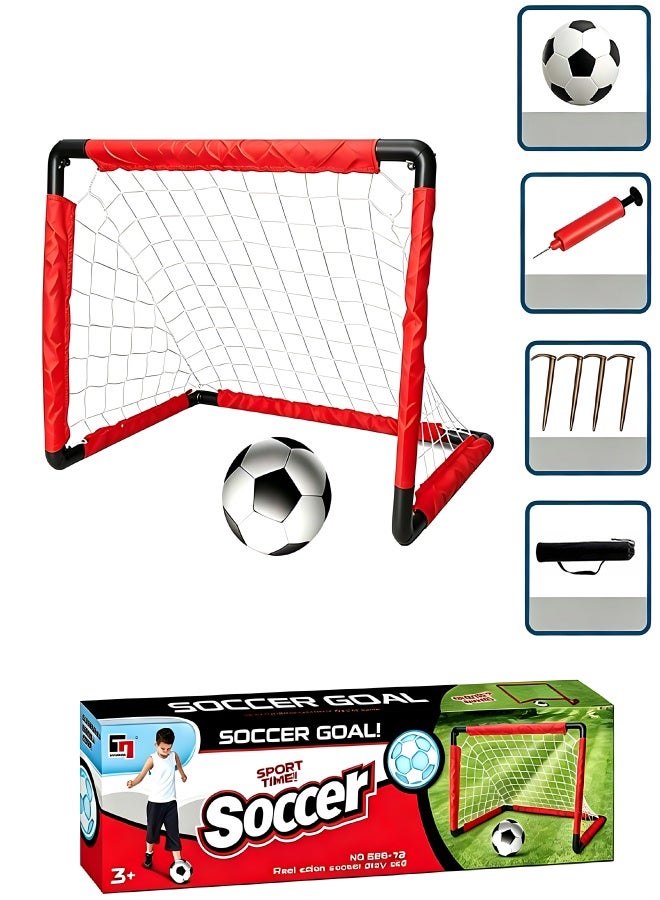 MATVHRUI Children's soccer goal set, indoor soccer goal, outdoor soccer goal, portable foldable soccer training equipment, soccer set suitable for children's and youth matches, sports goods - Image 1