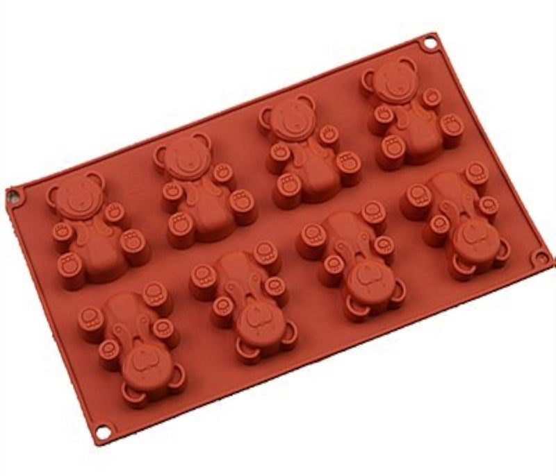 FantasyDay Premium NonStick Love Bear Chocolate Mold Silicone Baking Candy Molds for Your Birthday Cake Soap Bread Cookie Muffin Brownie Cornbread Cheesecake Panna Cotta Pudding Jello Shot