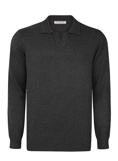 FELIX HARDY Pullover with Polo Collar - Buttonless