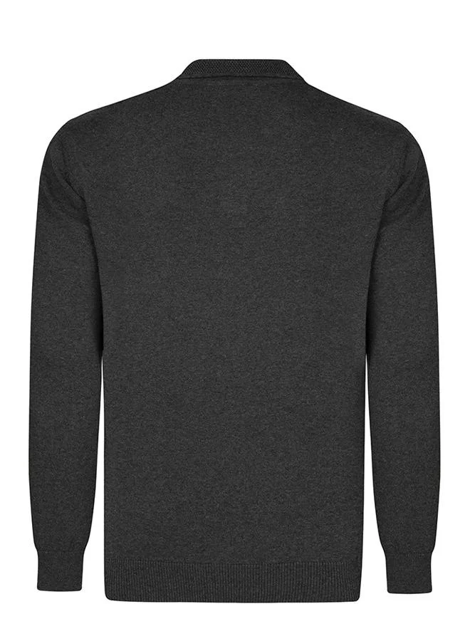 FELIX HARDY Pullover with Polo Collar - Buttonless