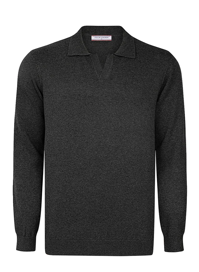 FELIX HARDY Pullover with Polo Collar - Buttonless