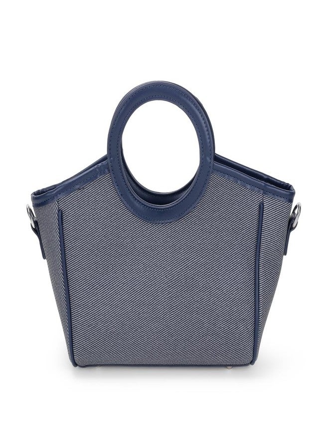 Metro Women Navy-Blue Casual Pu Soft Body Zipper Closure Solid Satchels With 1 Pocket And 1 Compartments (66-658) - Image 4