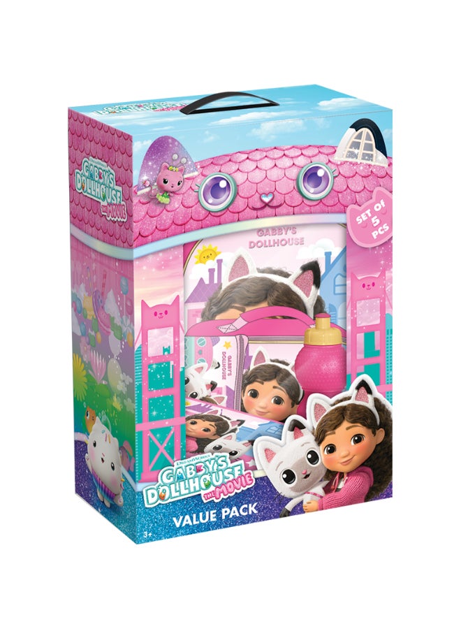 Gabby's Dollhouse Gabby's Dollhouse 5 in 1 Value Pack (16" Trolley Bag with Lunch Box, Lunch bag, Water Bottle and Pencil Case) - Image 1