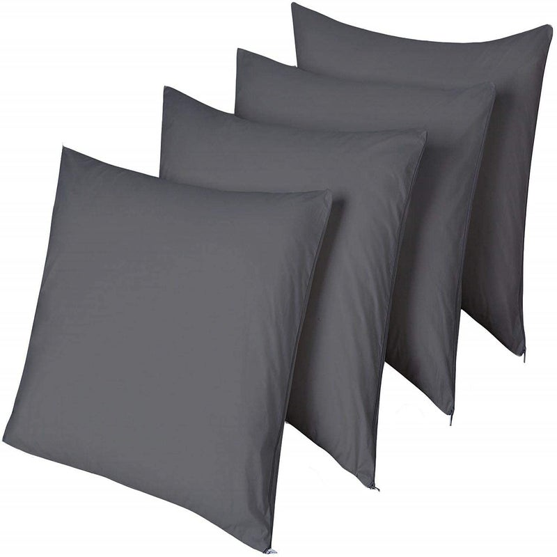 Niagara Sleep Solution 4 Pack Waterproof Grey Pillow Protectors Standard 20x26 Inches Smooth Zipper Premium Encasement Covers Quiet Cases Set - Image 1