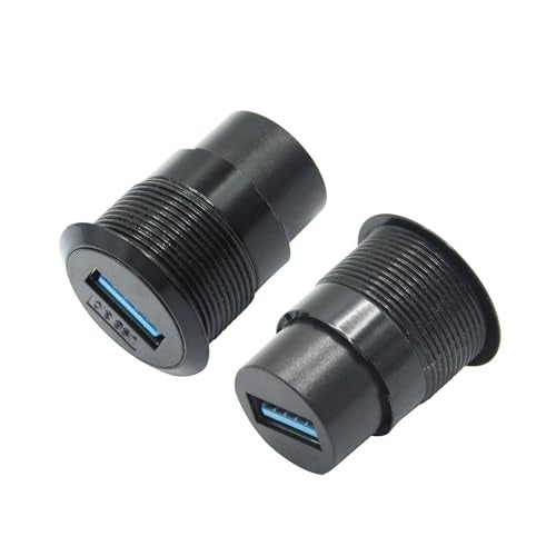 Maixbomr 2Pcs USB 3.0 Panel Mount Connector Socket, USB A Female to Female Fixed Pass Through Module with Dustcap, USB 3.0 High Speed Data Extension Coupler Adapter - Image 2