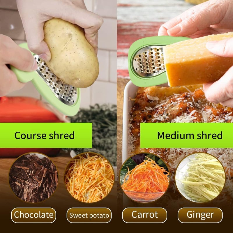 Nathgra 6 Pieces Kitchen Gadgets Set Space Saving Cooking Tools Accessories Fruit Vegetable Peeler Cheese Chocolate Grater Pizza Cutter Garlic Grinder Vanilla Cutter Bottle Opener - Image 4