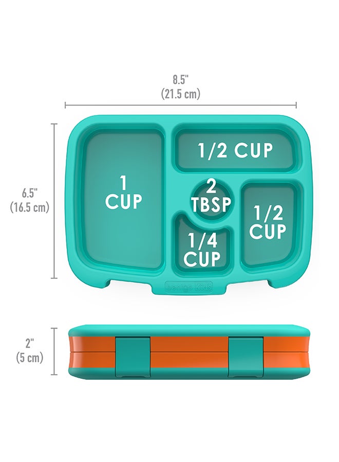 Bentgo Kids Brights Leak Proof 5 Compartment Bento Style Kids Lunch Box, Ideal Portion Sizes For Ages 3 To 7, Bpa Free And Food Safe Materials - Orange - Image 5