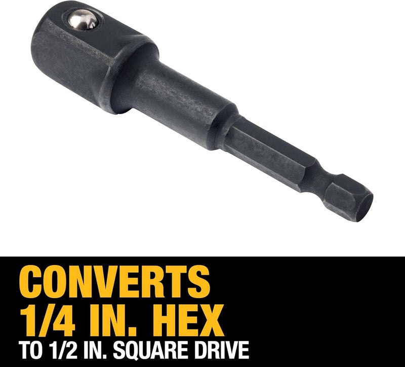 DEWALT IMPACT Socket Adapter Hex Shank 14Inch To 12Inch DW2547IR - Image 3