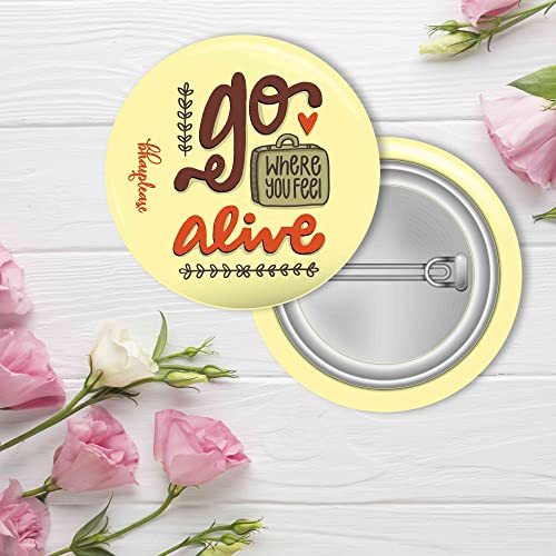 Bhai Please Pin Badge (Pack of 9)Listening Music, Life Is Beautiful Ride, Go Where You Feel, World Is Yours, Life Is A Game, My Life My Rules, When Life Gets, Travel With No Regrets, Girls Rules World - Image 4
