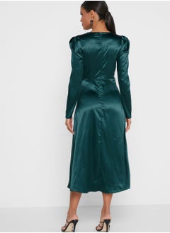 ELLA Ruched Detail Buttoned Dress  - Image 2