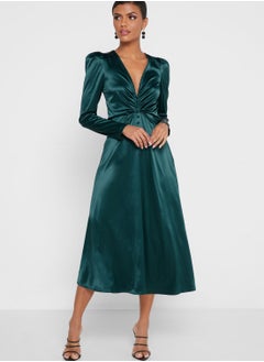 ELLA Ruched Detail Buttoned Dress  - Image 1