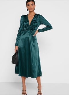 ELLA Ruched Detail Buttoned Dress  - Image 4