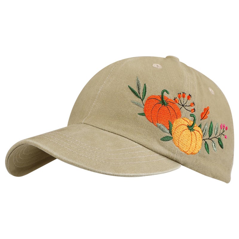 Big Gun Biggun Embroidered Baseball Cap for Girls Women Men - Adjustable Soft Breathable Cotton Hats for Fall Gifts, Pumpkin Khaki - Image 1