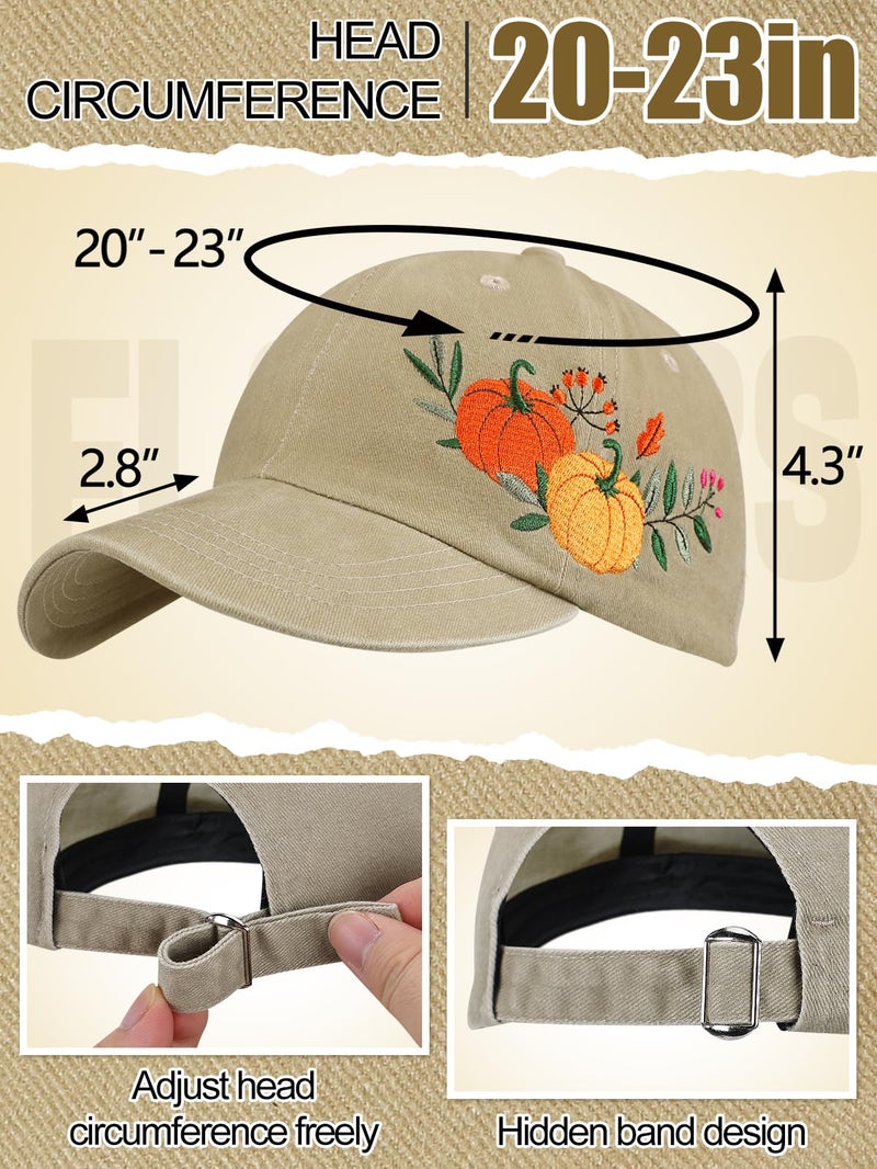 Big Gun Biggun Embroidered Baseball Cap for Girls Women Men - Adjustable Soft Breathable Cotton Hats for Fall Gifts, Pumpkin Khaki - Image 2