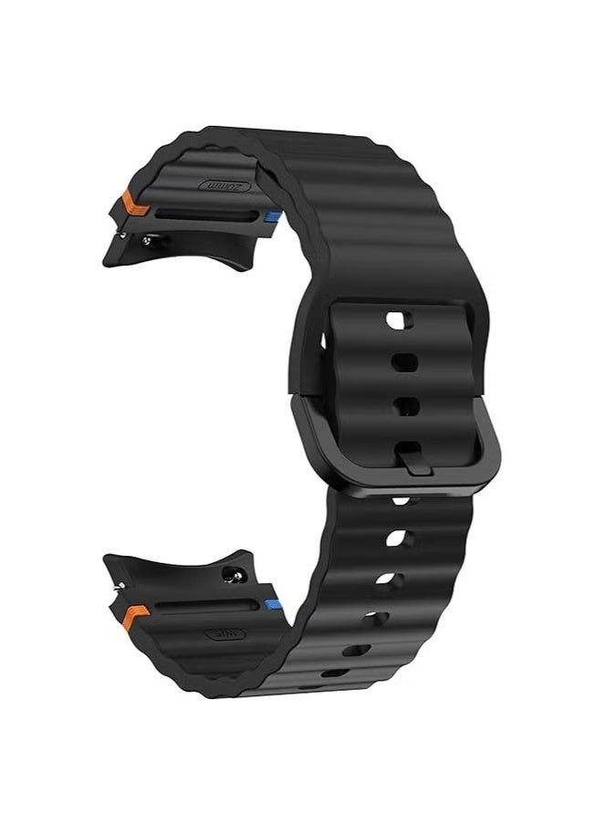 X-level Sports Silicone Strap for Samsung Galaxy Watch 7/FE/6/5/4 Strap 40mm 44mm/Galaxy Watch 5 Pro Strap 45mm, Silicone Sports Strap Galaxy Watch 6 4 Classic Strap Women's Men's (Black) - Image 4