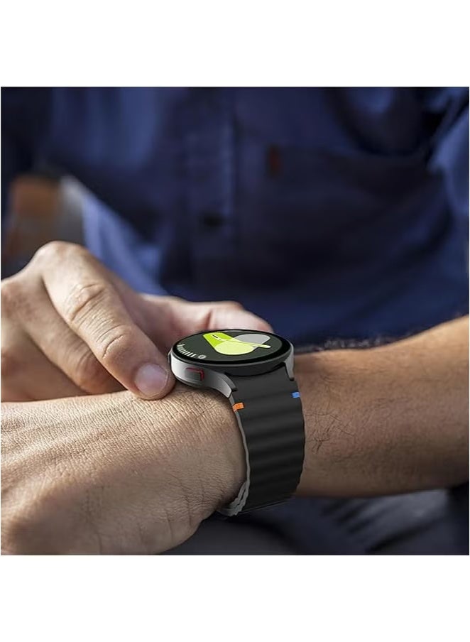 X-level Sports Silicone Strap for Samsung Galaxy Watch 7/FE/6/5/4 Strap 40mm 44mm/Galaxy Watch 5 Pro Strap 45mm, Silicone Sports Strap Galaxy Watch 6 4 Classic Strap Women's Men's (Black) - Image 2