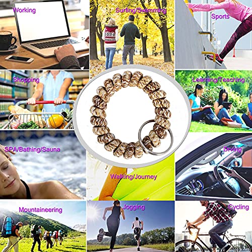BIHRTC Pack of 6 Keychain Bracelet Wristlet Wrist Key Chain Holder Spring Wristband Flexible Spiral Wrist Coil Spring Stretchable Spiral Key Rings for Gym Pool ID Badge Sports - Image 5