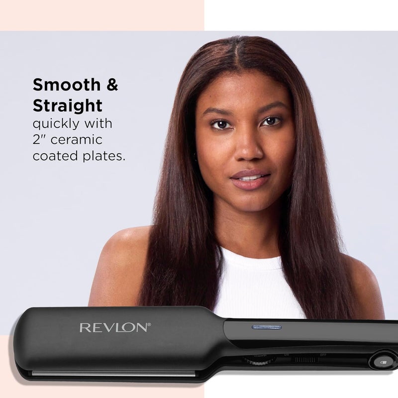 Revlon Smooth and Straight Ceramic Flat Iron | Fast Results, Smooth Styles (2 in) - Image 2