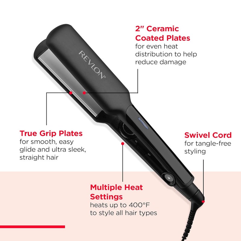 Revlon Smooth and Straight Ceramic Flat Iron | Fast Results, Smooth Styles (2 in) - Image 4