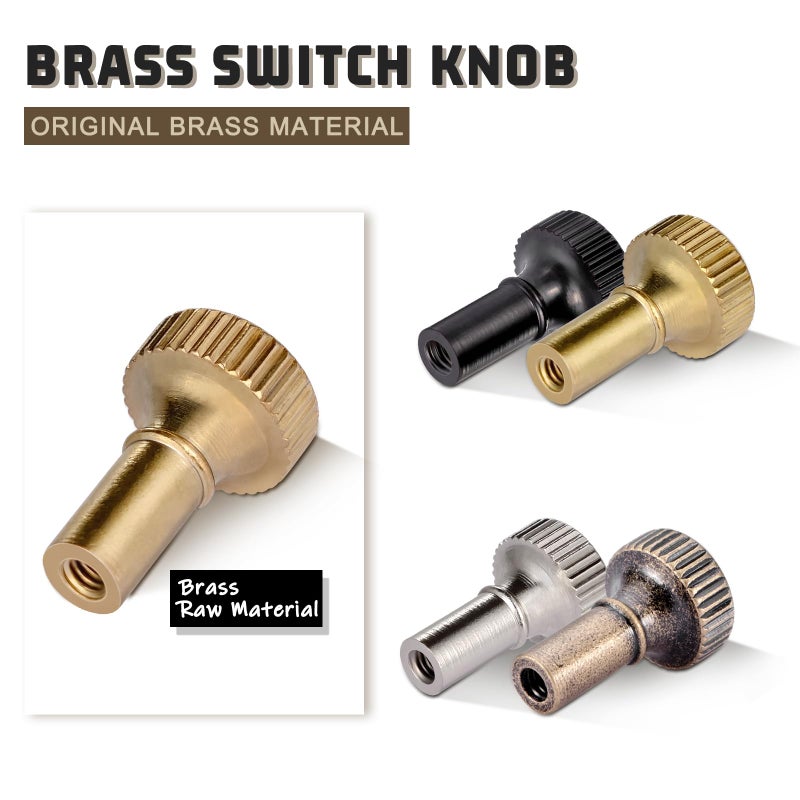 GooChan Brass Lamp Switch Knob,Turn On/Off Light Switch Knob Replacement,Standard Size Twist Switch Knobs,Antique Brass Color (Gold) - Image 2