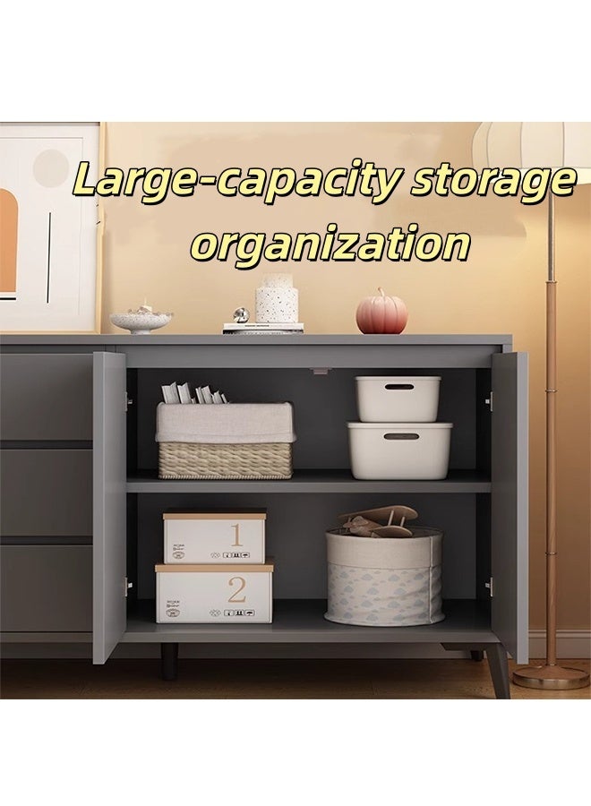 JCB CHIC خزانة بار للقهوة مقاس 140×40×75 سم، خزانة جانبية عصرية متعددة الاستخدامات مزودة بدرجين ورفوف متعددة، خزانة تخزين للمطبخ، طاولة كونسول عصرية لغرفة المعيشة وغرفة الطعام والمدخل، خزانة زخرفية خشبية - Image 4