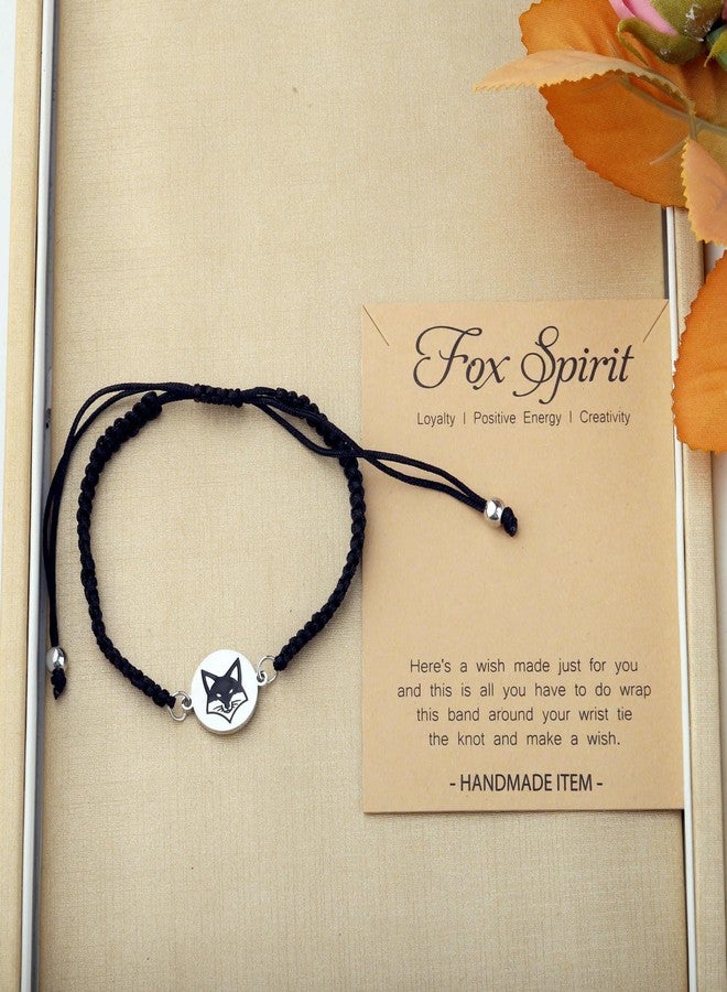 MAOFAED Fox Gift Fox Spirit Loyalty Creativity Positive Energy Inspirational Gift Fox Handmade Bracelet for Men Women (fox spirit) - Image 2