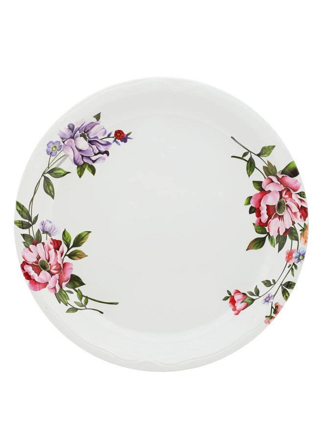 Abir 6-Piece Melamine Deep Round Serving Plate Set 50 CM / 19.69 INCH White/Floral  - Image 3