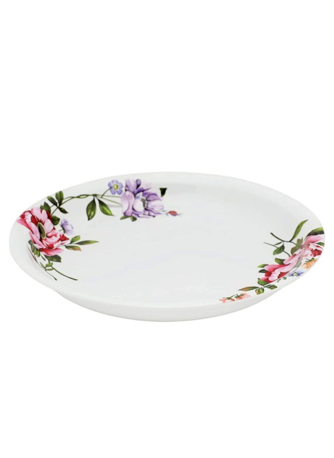 Abir 6-Piece Melamine Deep Round Serving Plate Set 50 CM / 19.69 INCH White/Floral  - Image 2