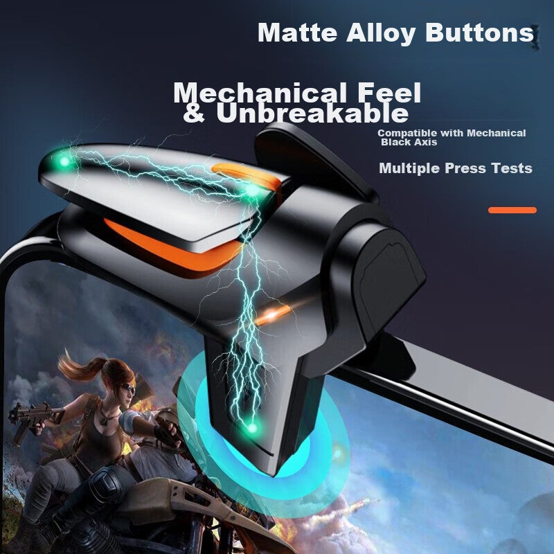 KOVOL [Top Ranked] PUBG Mobile Controller with Mechanical Buttons, Four-Finger Trigger Assist Device for Mobile Games, Peace Elite Delta Action External Accessory Compatible with Android And iOS - Image 2