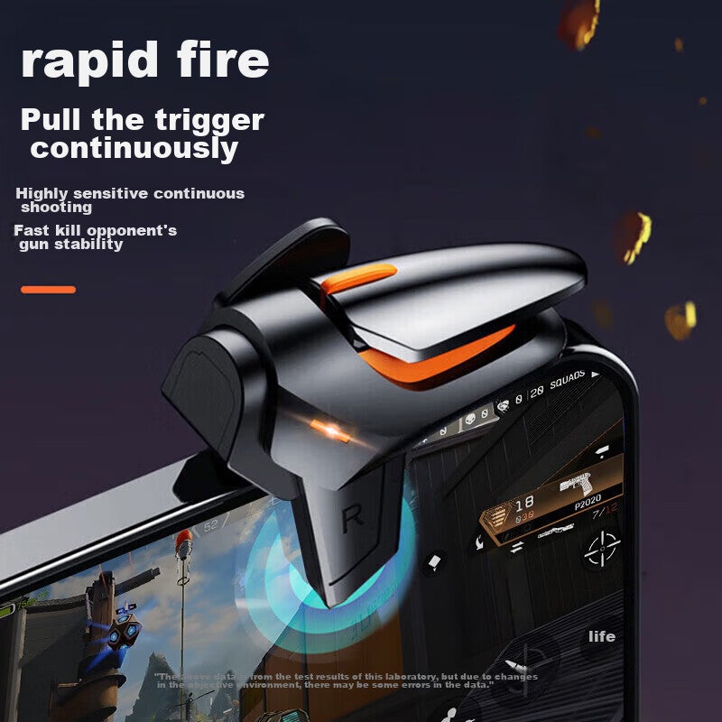 KOVOL [Top Ranked] PUBG Mobile Controller with Mechanical Buttons, Four-Finger Trigger Assist Device for Mobile Games, Peace Elite Delta Action External Accessory Compatible with Android And iOS - Image 1