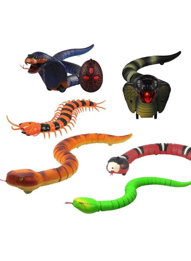 Exotic Simulation Remote Control Cobra Infrared Remote Control Realistic Trick Rattlesnake Mini Animal Model Toy-Color:9909s Electric Snake Large Color Box  - Image 2
