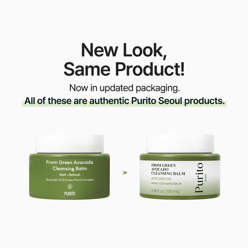 PURITO From Green Avocado Cleansing Balm 100ml / 3.38 fl. oz., Melt-In Moisture with Avocado Oil, Vegan, Cruelty-Free, Suitable for Dry Skin, Korean Skincare - Image 2