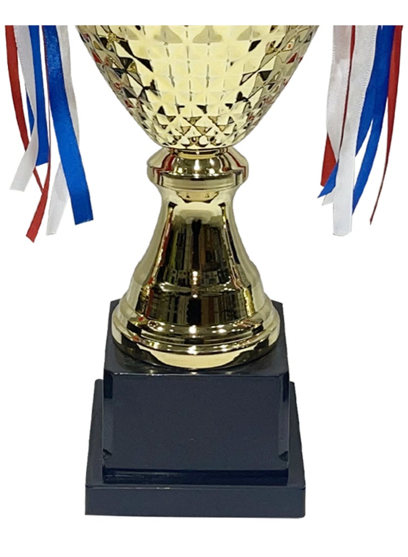 سبال مجموعة من 3 كؤوس ذهبية - 55 سم، 48 سم، 43 سم - كؤوس جوائز معدنية للفعاليات الرياضية، والمسابقات المدرسية، وكرة القدم، والكريكيت، وكرة السلة، والإنجازات الأكاديمية، وجوائز الشركات - Image 3