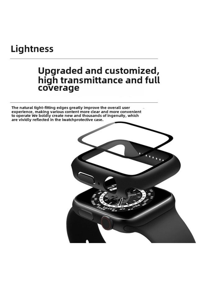Generic - For Apple Iwatch8 Protective Case All-inclusive Watch Case Iwatchs9 Case Film Integrated Protective Case PC Matte-Color:Starlight Color (with Packaging)-Dimensions:41mm - Image 1