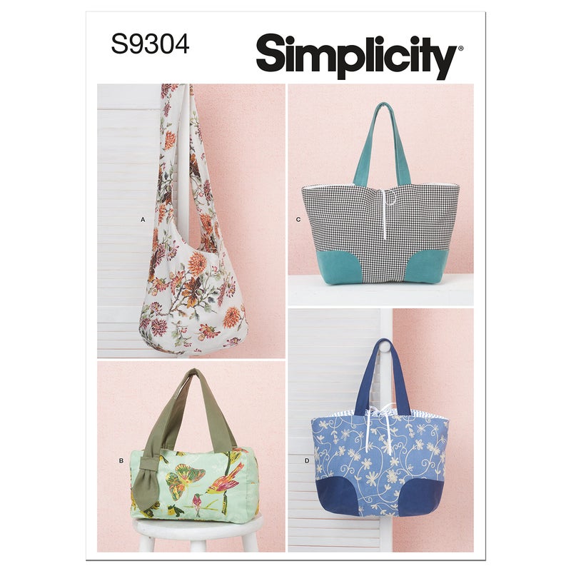 Simplicity Handbag, Hobo, Tote Bag Packet, Code 9304 Sewing Pattern, One Size, White,SS9304OS - Image 1
