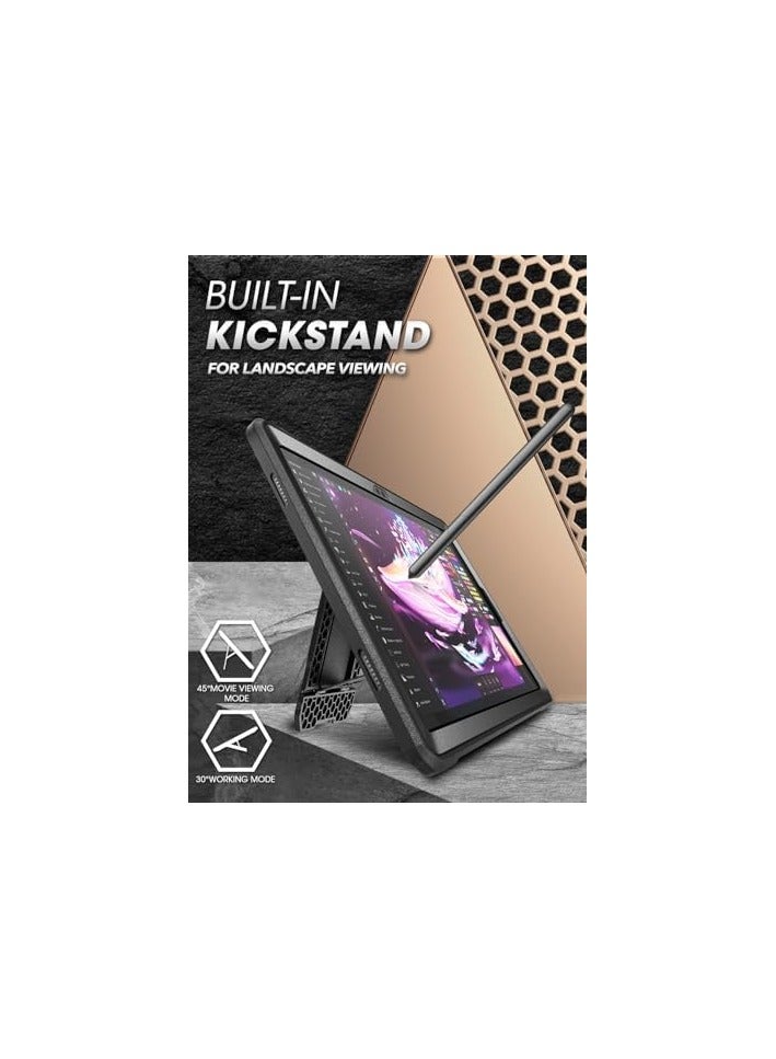 SUPCASE Unicorn Beetle Pro Series Case Designed For Galaxy Tab S9 Plus Case (2023 Release), Full-Body Rugged Protective Case with Built-in Screen Protector - Black - Image 3