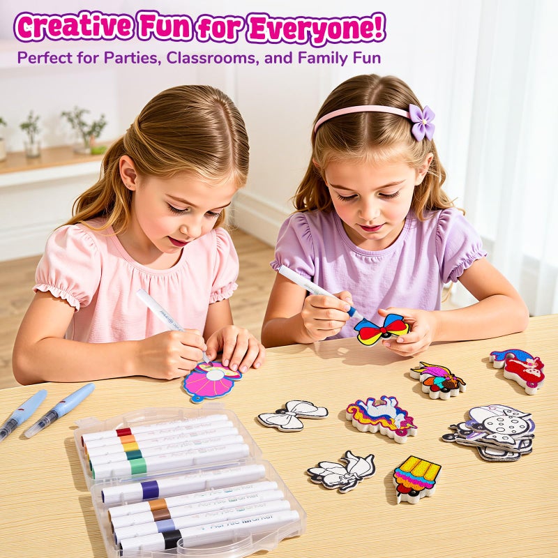JoyCat Art Kit- 3D DIY Foam Texture Painting Kit, Unicorn & Princess Magic Puffy Paint Kit, Easter Basket Stuffers, Craft Kits for Kids, Creative Gift for Girls & Boys Ages 4, 5, 6, 7, 8, 9, 10 - Image 5