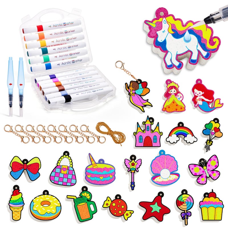 JoyCat Art Kit- 3D DIY Foam Texture Painting Kit, Unicorn & Princess Magic Puffy Paint Kit, Easter Basket Stuffers, Craft Kits for Kids, Creative Gift for Girls & Boys Ages 4, 5, 6, 7, 8, 9, 10 - Image 1