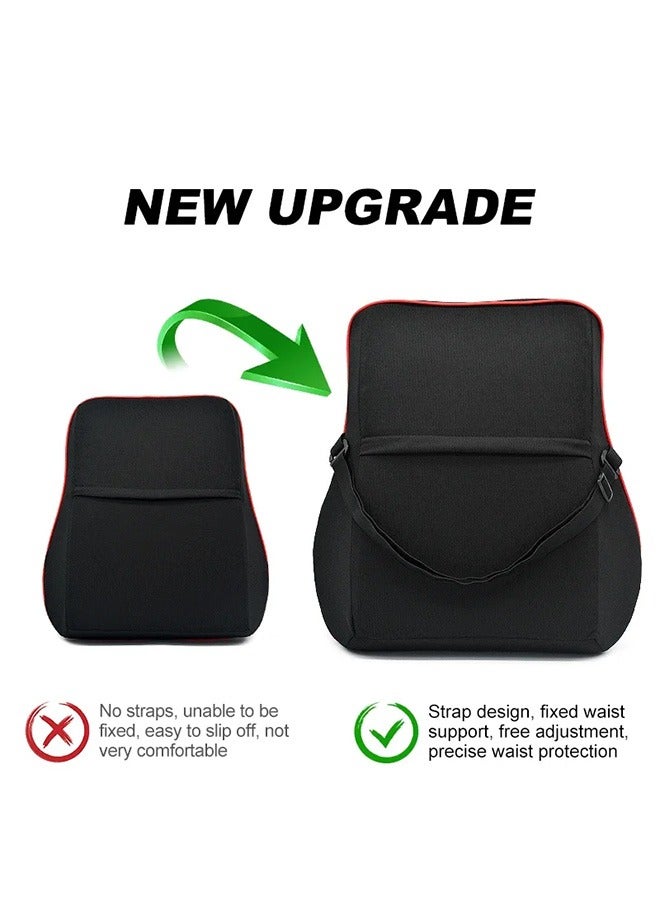 Ergonomic Lumbar Support Cushion, Memory Foam Back Support for Car Seat Office Chair Gaming Chair, Backrest  with Adjustable Straps(Black) - Image 4