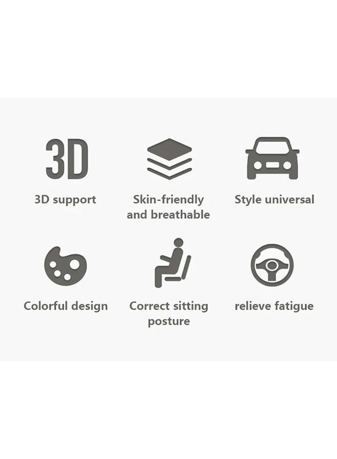 Ergonomic Lumbar Support Cushion, Memory Foam Back Support for Car Seat Office Chair Gaming Chair, Backrest  with Adjustable Straps(Black) - Image 3