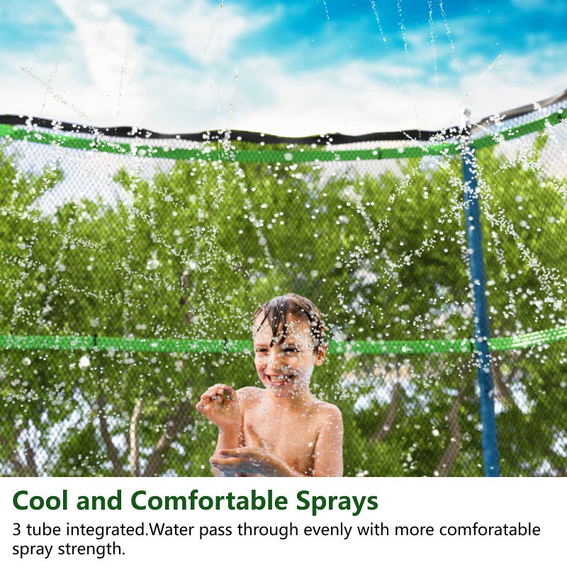 Jasonwell Trampoline Sprinkler Kids Outdside: Trampoline Accessories Waterpark Tropical Party Summer Outdoor Fun Water Games Toys Sprinklers Backyard Water Park Activity Toy for Kids Boys Girls (39FT) - Image 5