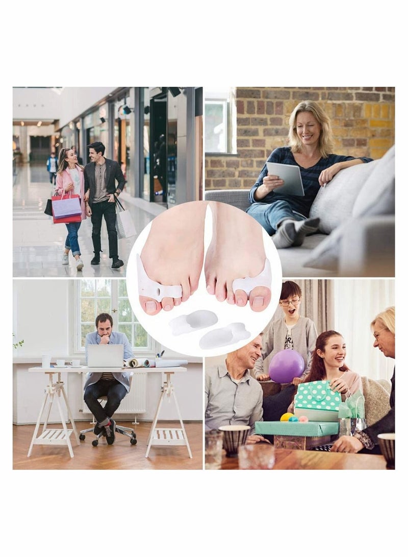 Excefore مجموعة العناية بإبهام القدم الأروح وتصحيح انحراف إبهام القدم، وتقويم إصبع القدم الكبير، وفاصل إصبعين وواقي إصبع القدم الثلاثي للرجال والنساء، وتسكين الألم والفصل - Image 3