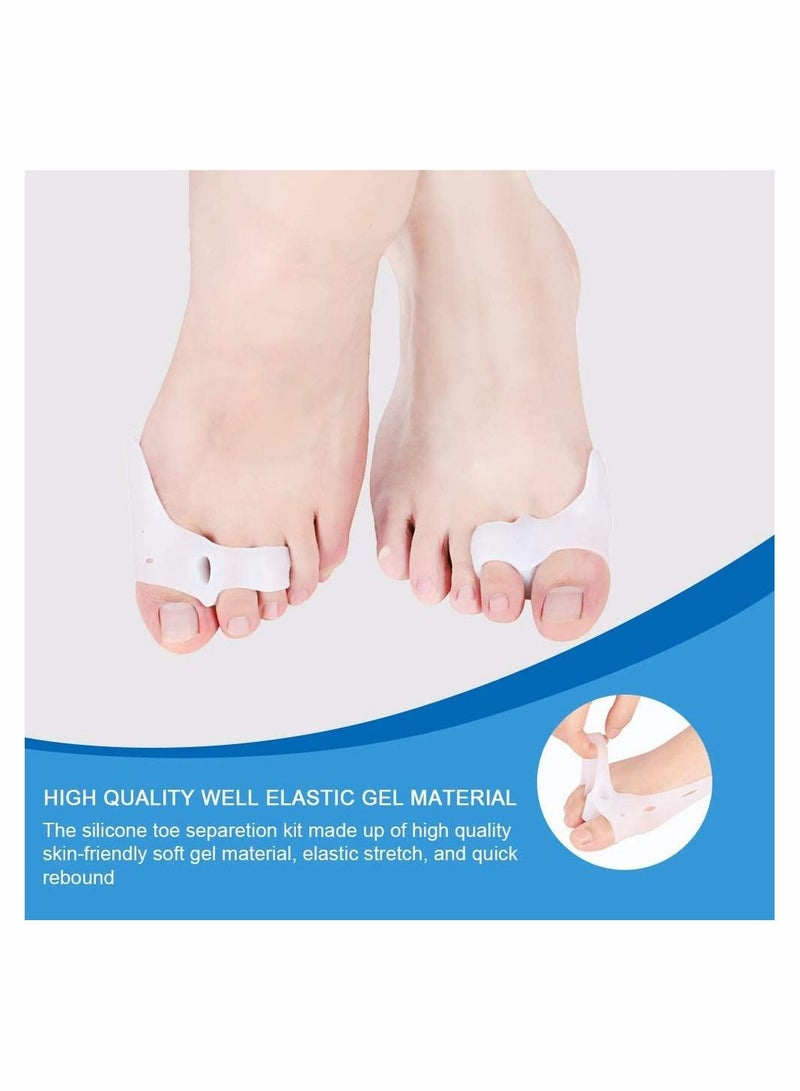 Excefore مجموعة العناية بإبهام القدم الأروح وتصحيح انحراف إبهام القدم، وتقويم إصبع القدم الكبير، وفاصل إصبعين وواقي إصبع القدم الثلاثي للرجال والنساء، وتسكين الألم والفصل - Image 4