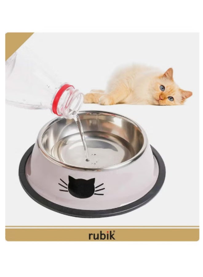 روبيك أوعية طعام للقطط من الفولاذ المقاوم للصدأ مكونة من قطعتين رمادي 5.9x1.4x4.7 سم - Image 2