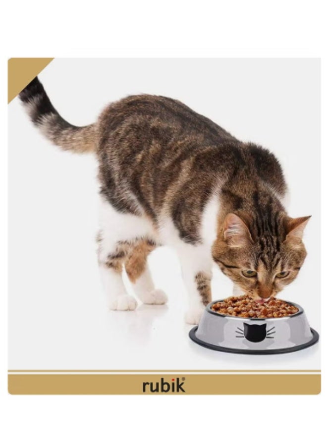 روبيك أوعية طعام للقطط من الفولاذ المقاوم للصدأ مكونة من قطعتين رمادي 5.9x1.4x4.7 سم - Image 3