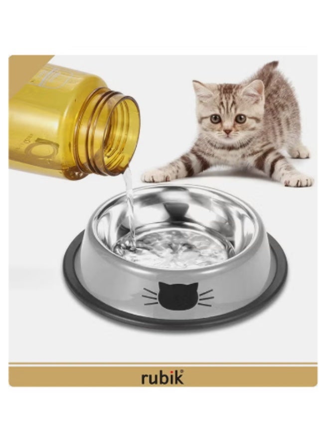 روبيك أوعية طعام للقطط من الفولاذ المقاوم للصدأ مكونة من قطعتين رمادي 5.9x1.4x4.7 سم - Image 5