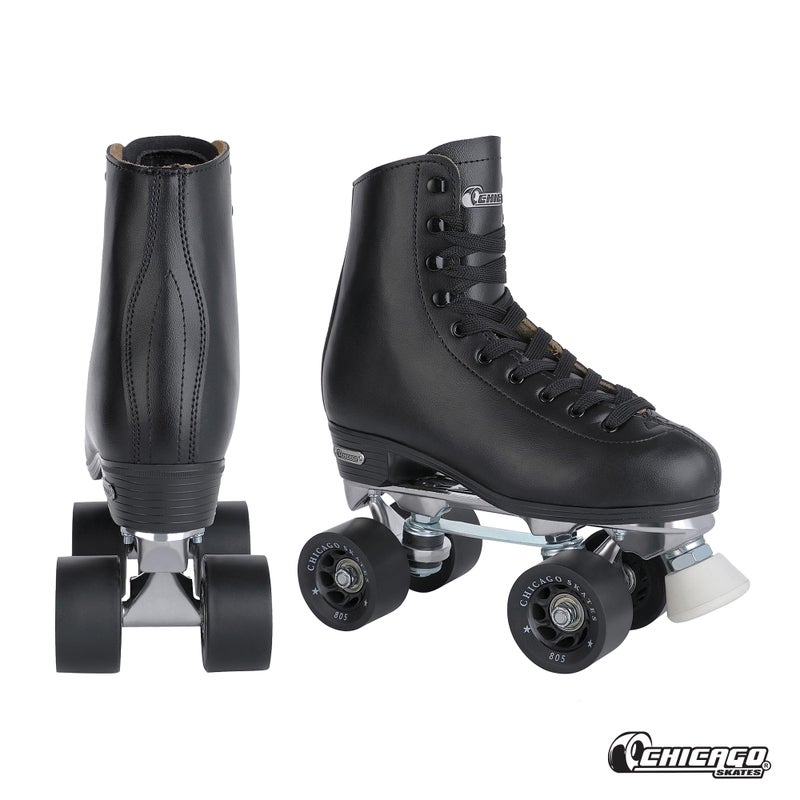CHICAGO Skates Men's Premium Leather Lined Rink Roller Skate - Classic Black Quad Skates - Image 2